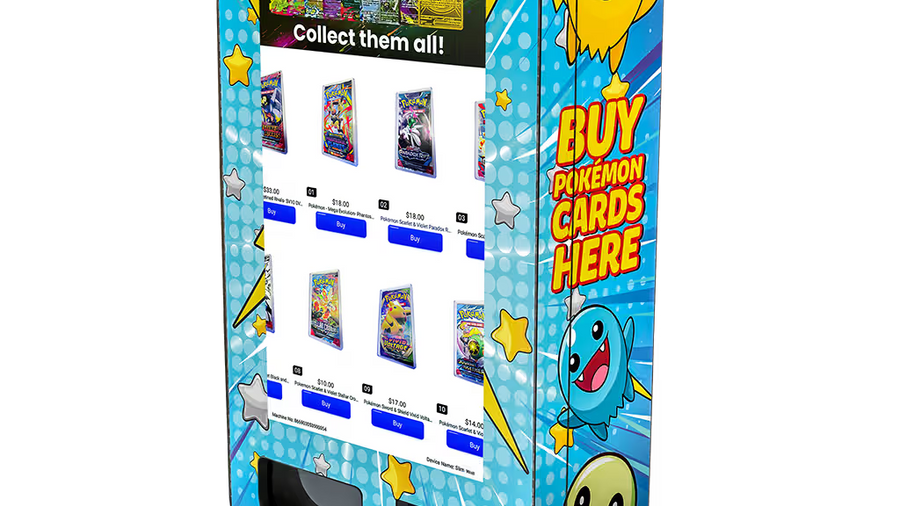 VTM Slim Wall Pokémon card vending machine — most popular model at $3,550