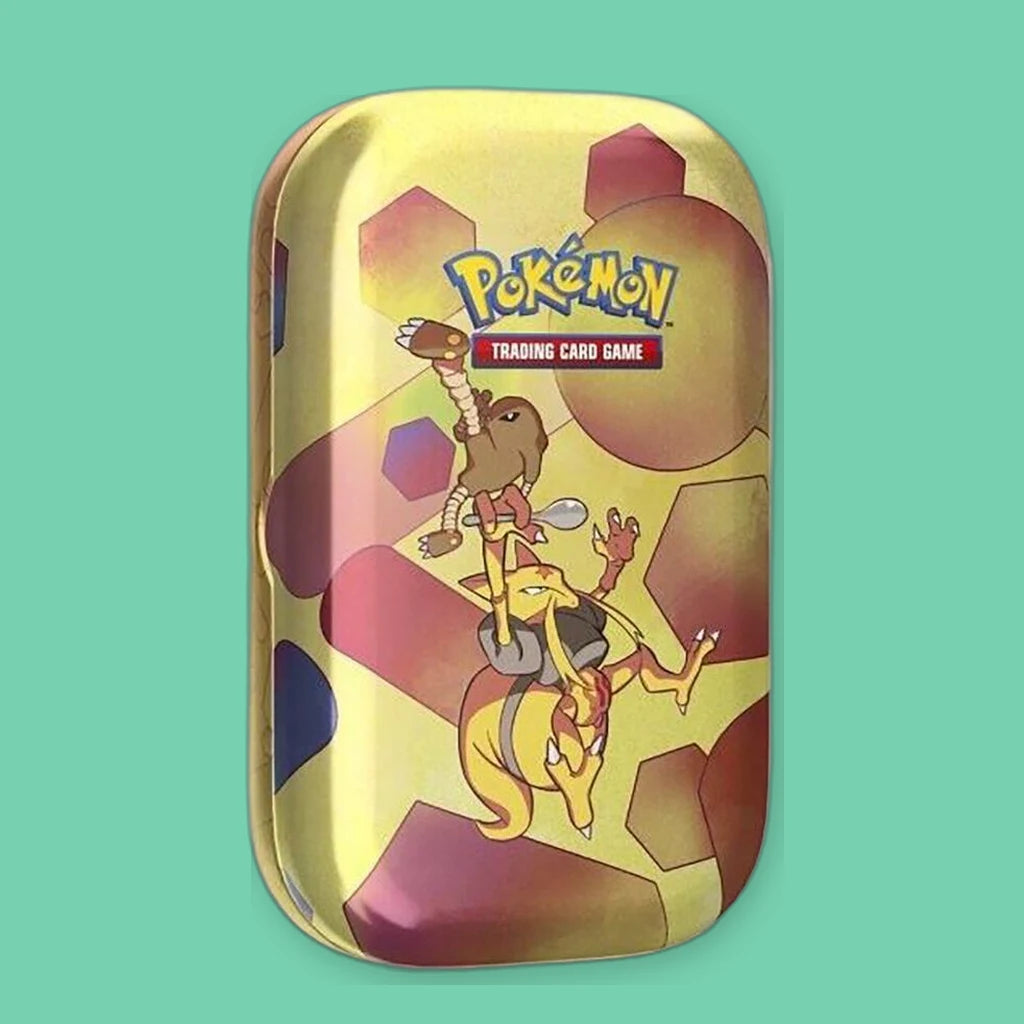 Pokémon Scarlet & Violet 151 Mini Tin, Hitmonlee & Kadabra design