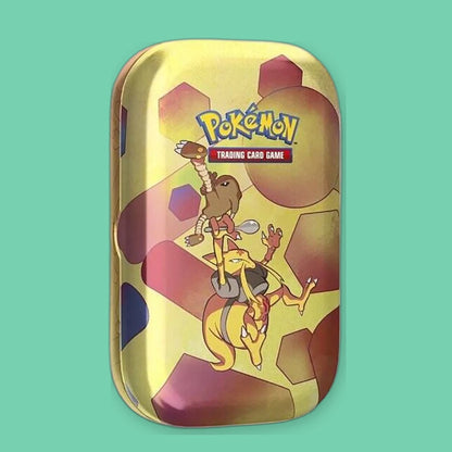 Pokémon Scarlet & Violet 151 Mini Tin, Hitmonlee & Kadabra design