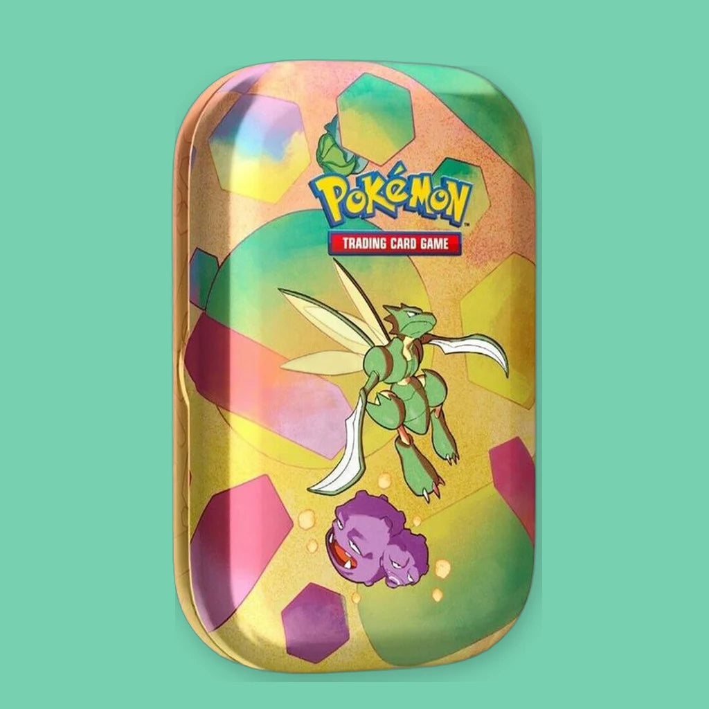 Pokémon Scarlet & Violet 151 Mini Tin, Scyther & Weezing design