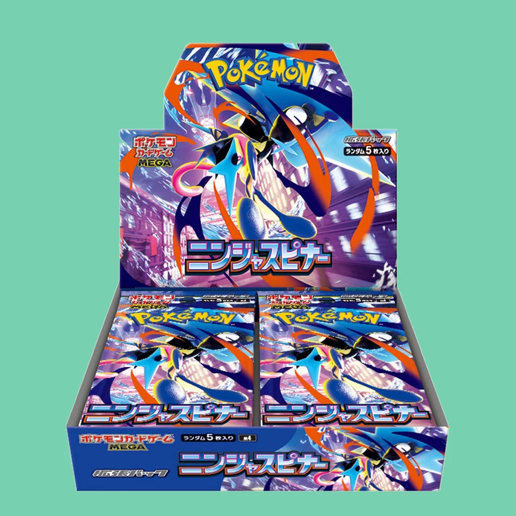 Japanese Pokémon TCG Ninja Spinner booster box of 30 packs, featuring Mega Greninja ex artwork