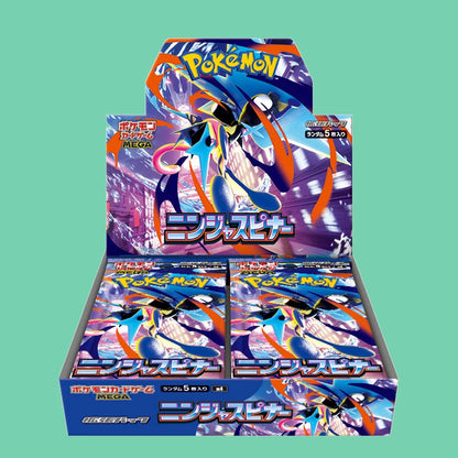 Japanese Pokémon TCG Ninja Spinner booster box of 30 packs, featuring Mega Greninja ex artwork