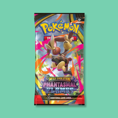 Pokemon TCG Mega Evolution Phantasmal Flames booster pack featuring Lopunny 