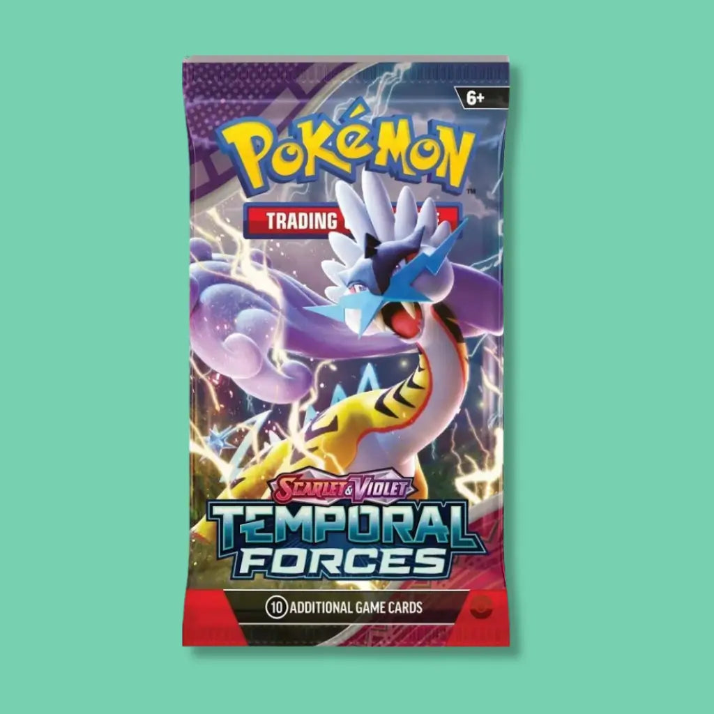 Temporal Forces Raging Bolt Pokémon booster pack for vending machines — sealed wholesale singles from VTM Vending.