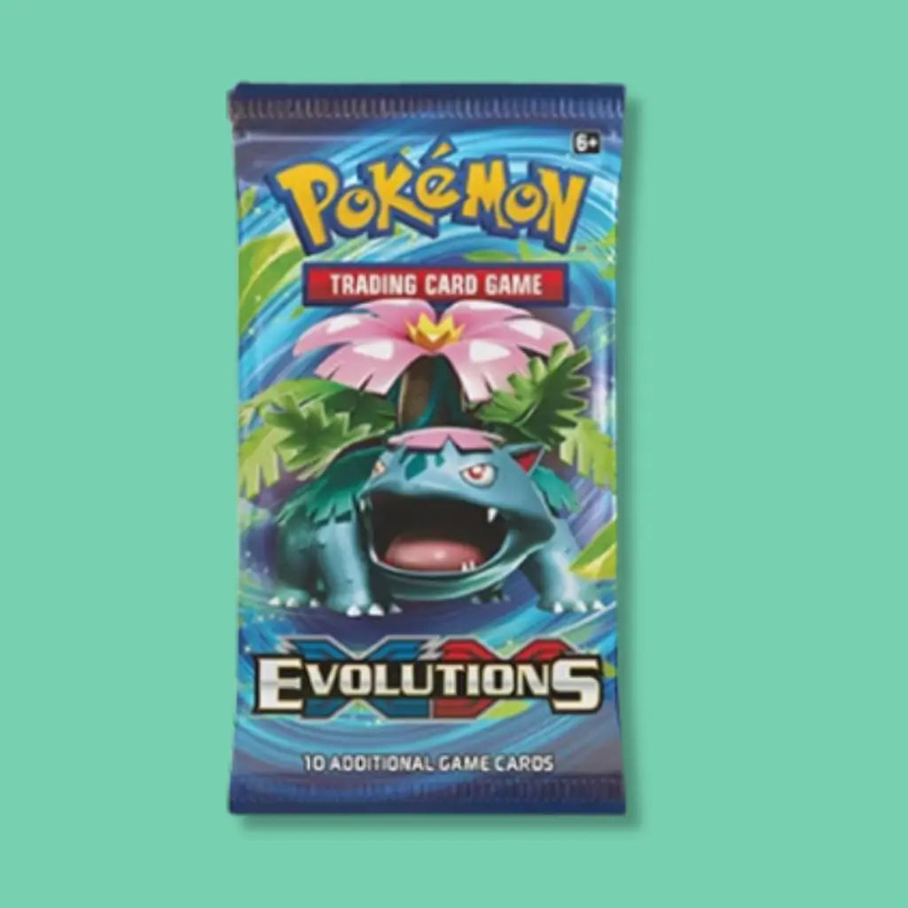 XY Evolutions Venusaur Pokémon TCG booster pack — bulk wholesale packs for VTM vending machines.