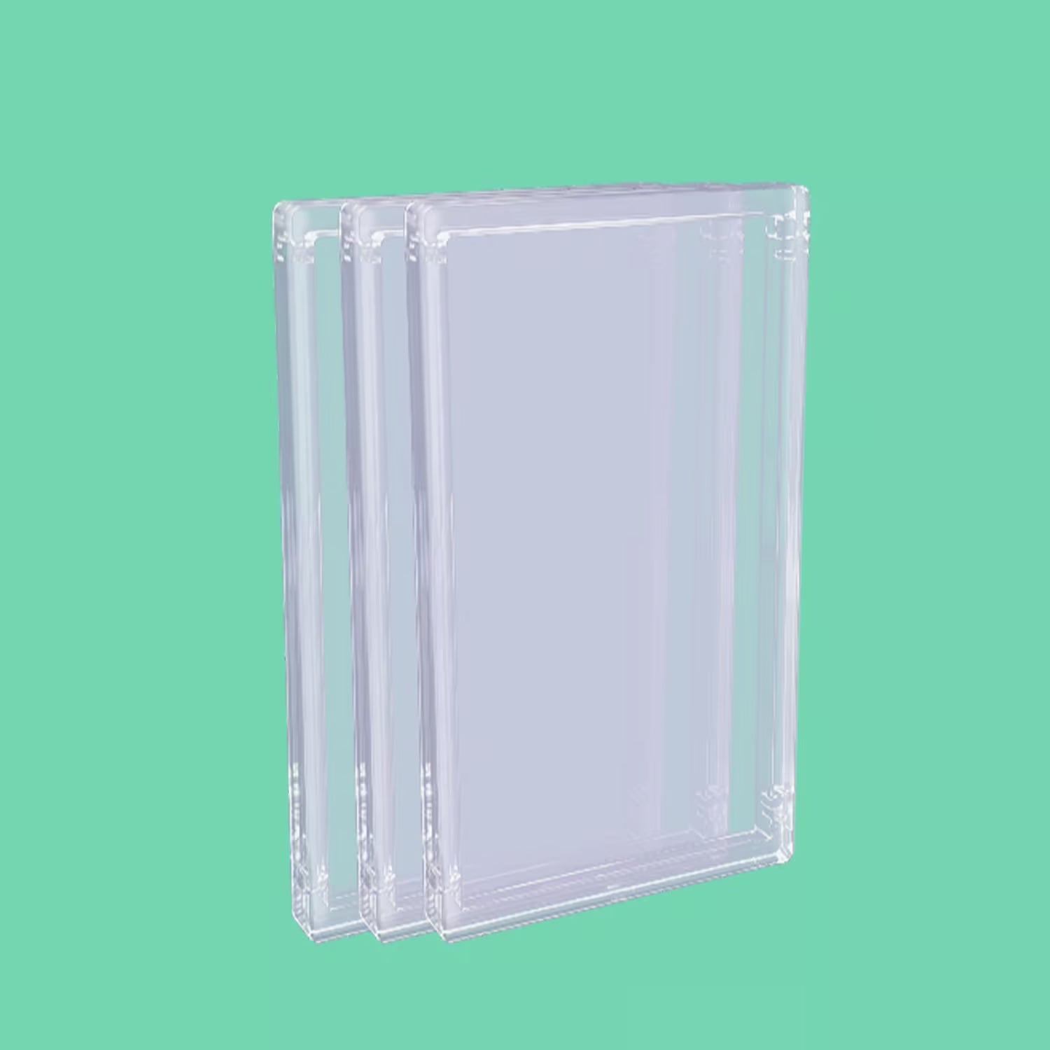 3 pack of Prilino top-loader cases for Pokémon and trading card vending machines
